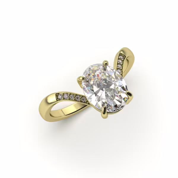 Accented Solitaire Ring