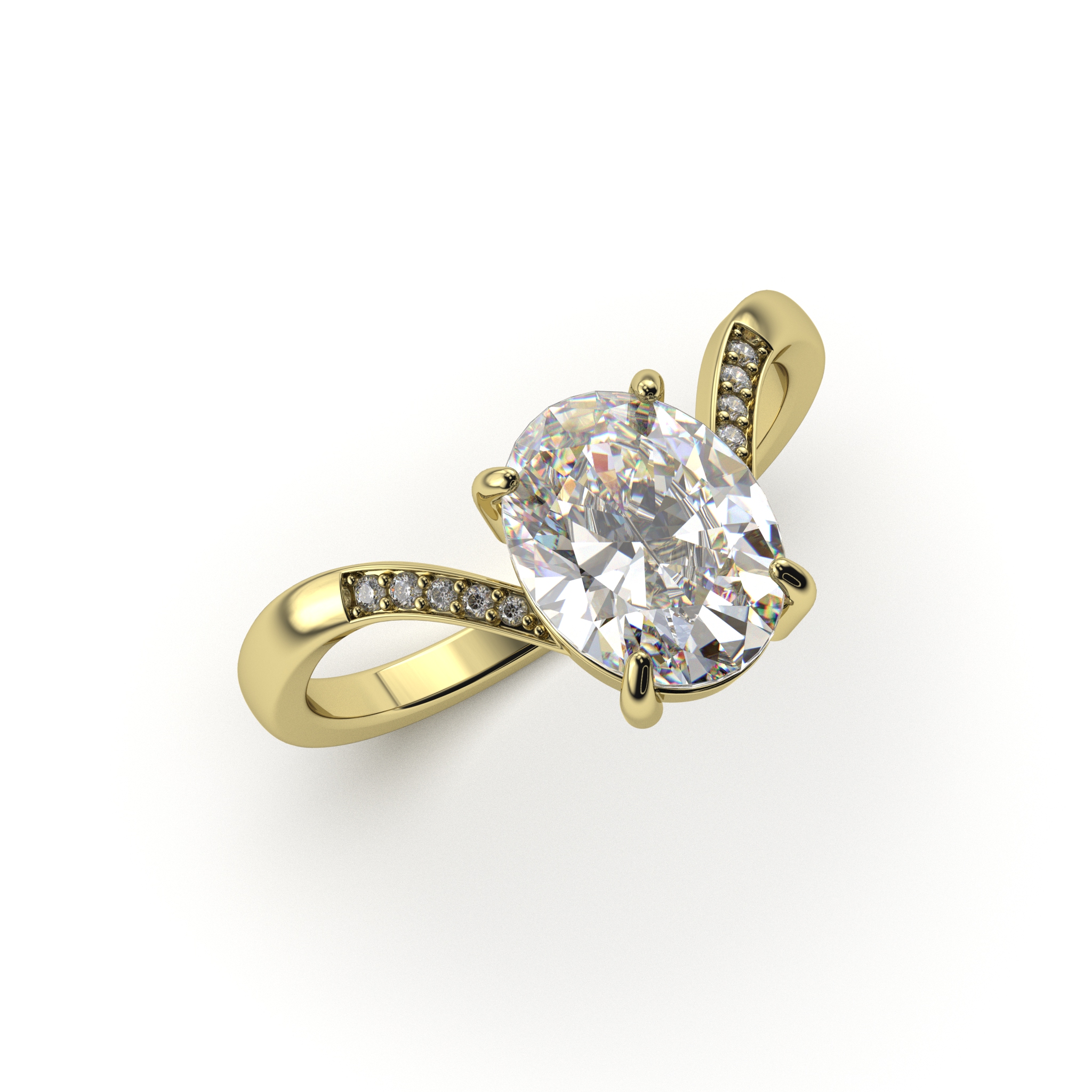 Accented Solitaire Ring 4 Accented Solitaire Ring