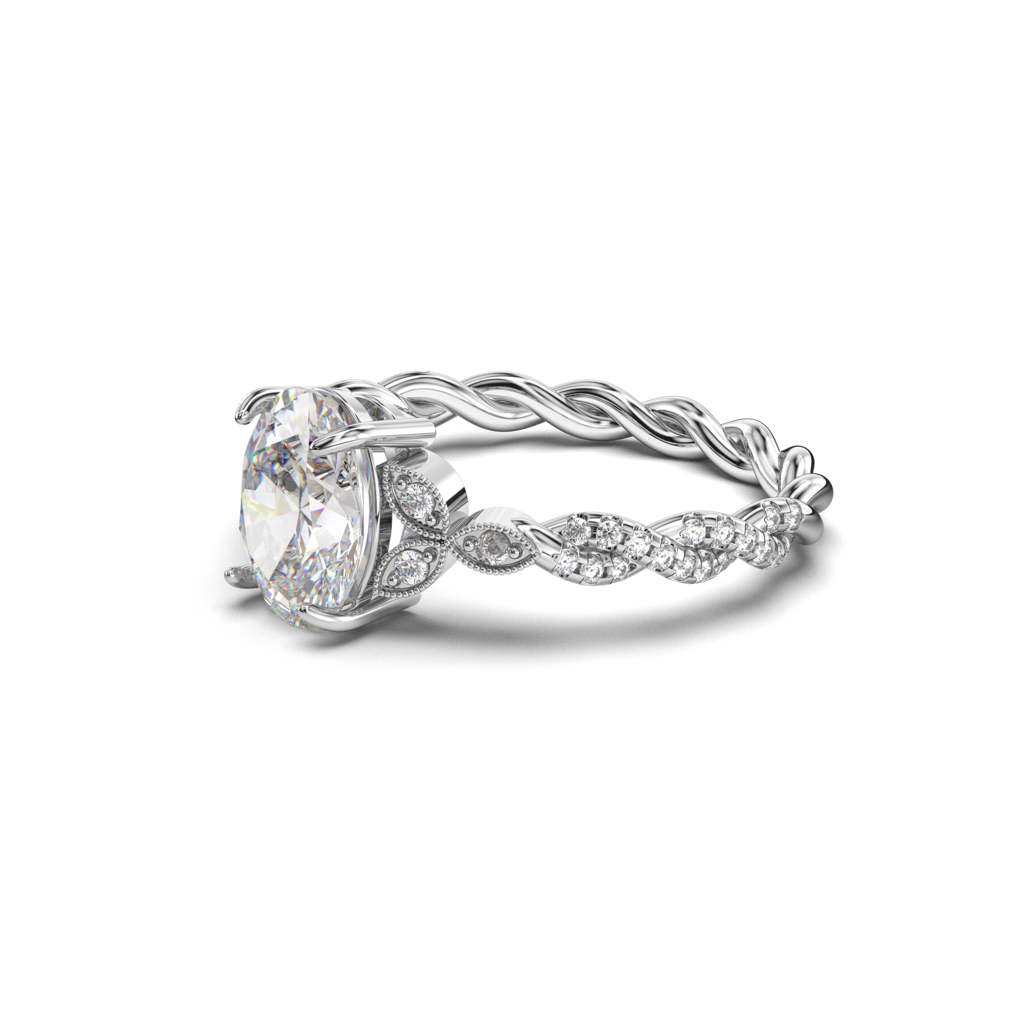 Braided Leaf Ring