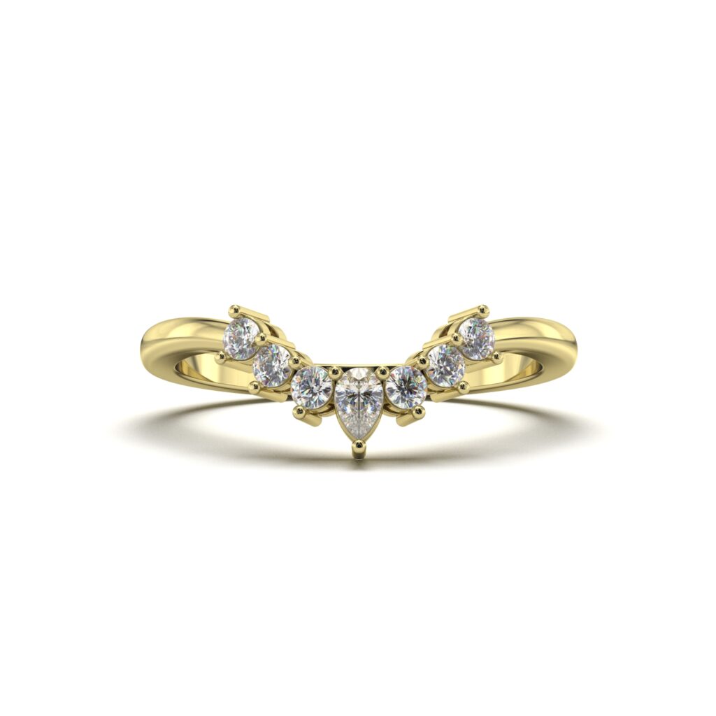 Oval Enhancer Set Oval Accented Solitaire Curved Diamond Band