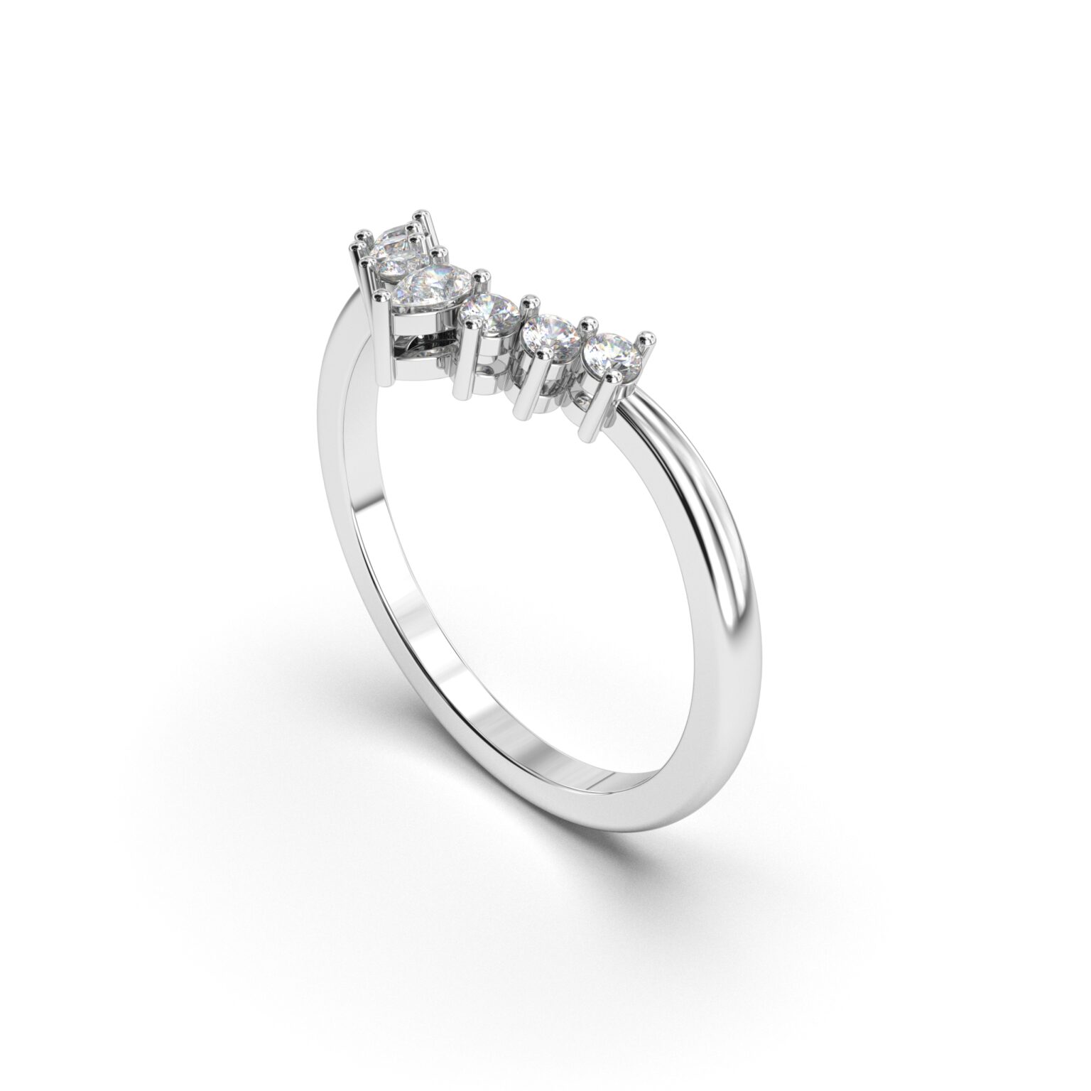 Oval Enhancer Set Oval Accented Solitaire Curved Diamond Band