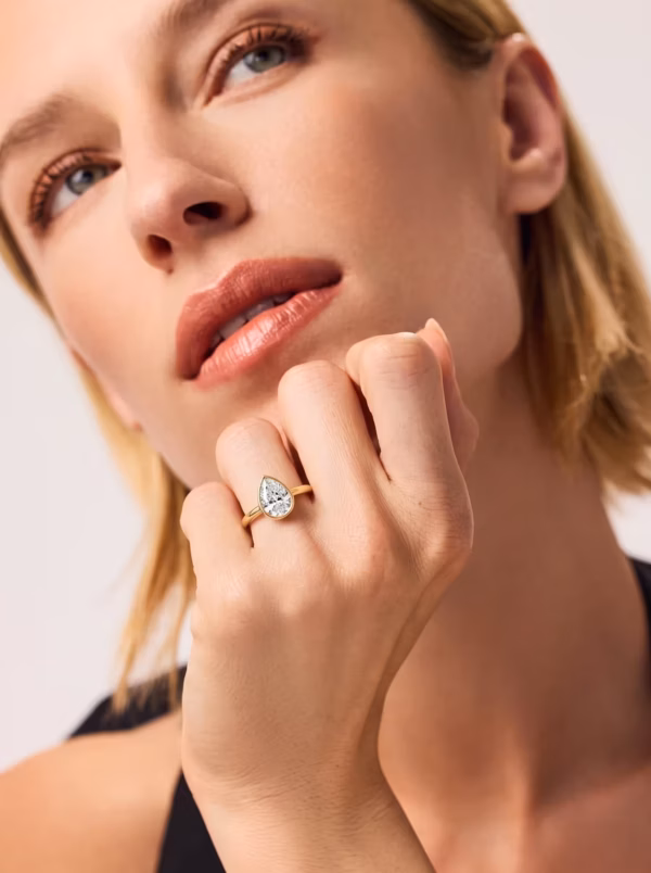 Bezel Pear Engagement Ring