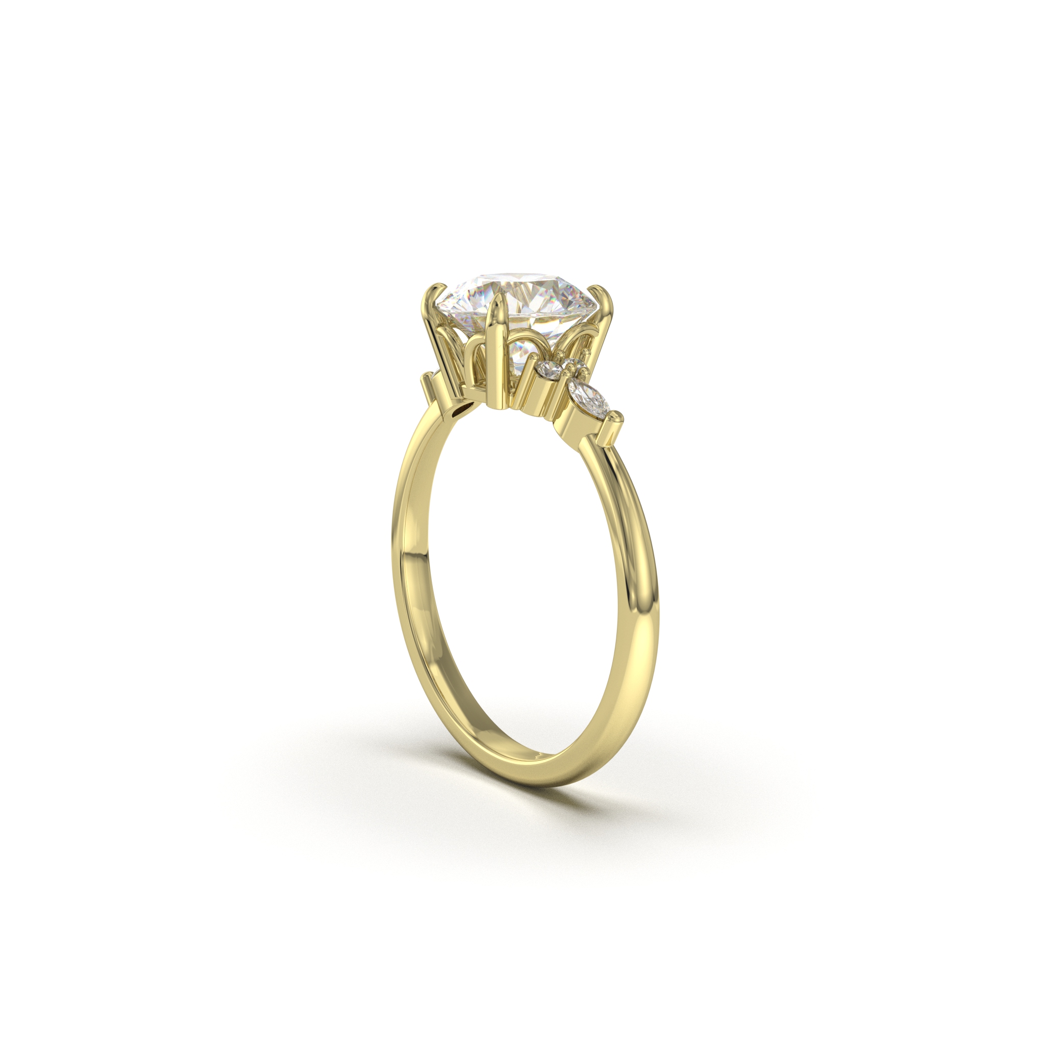 Round Engagement Ring