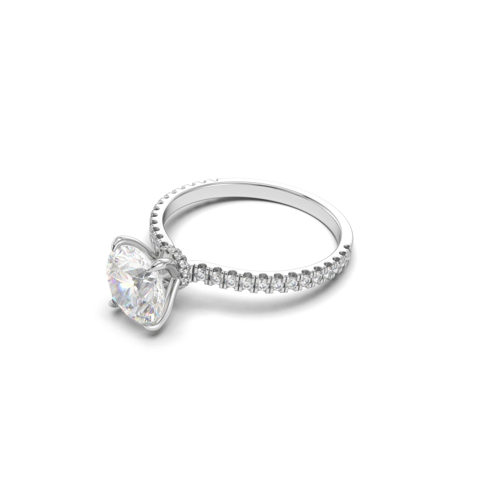 Round Pavé Engagement