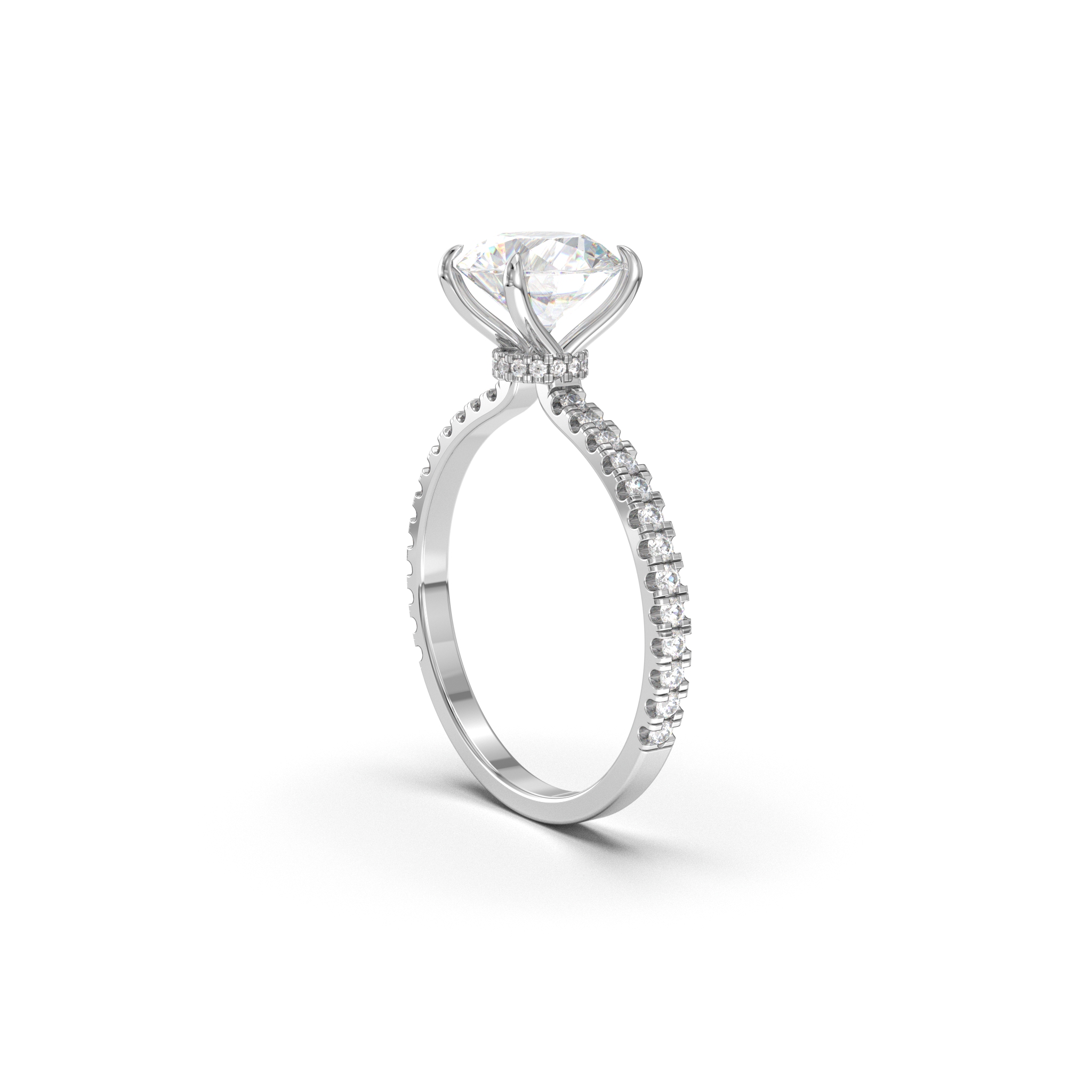 Round Pavé Engagement 7 Round Pavé Engagement