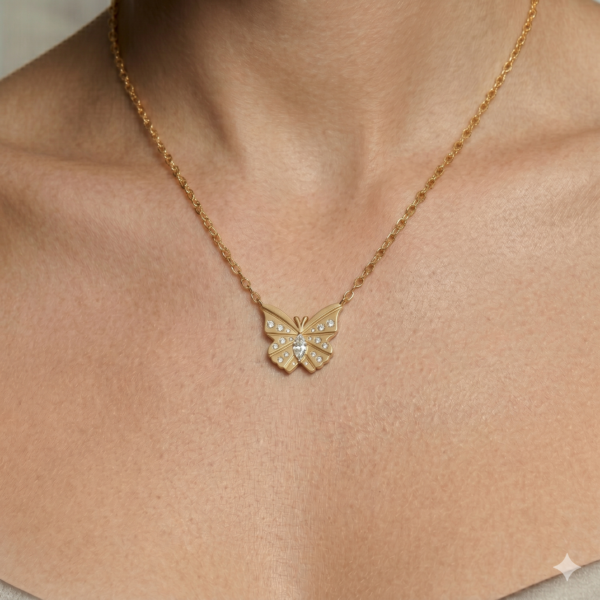 Diamond Butterfly Necklace