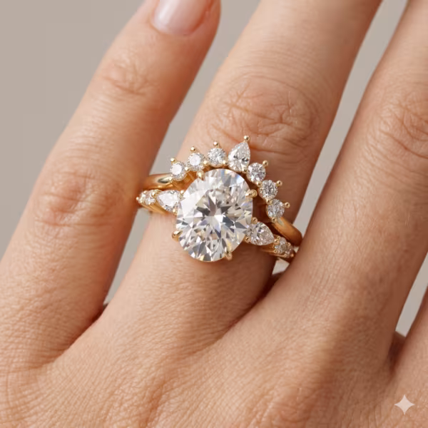 Oval Bridal Set Ring