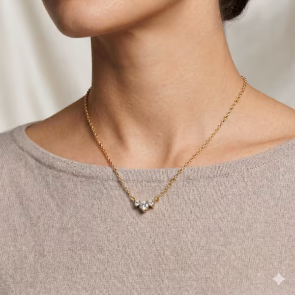 Three Stone Diamond Necklace