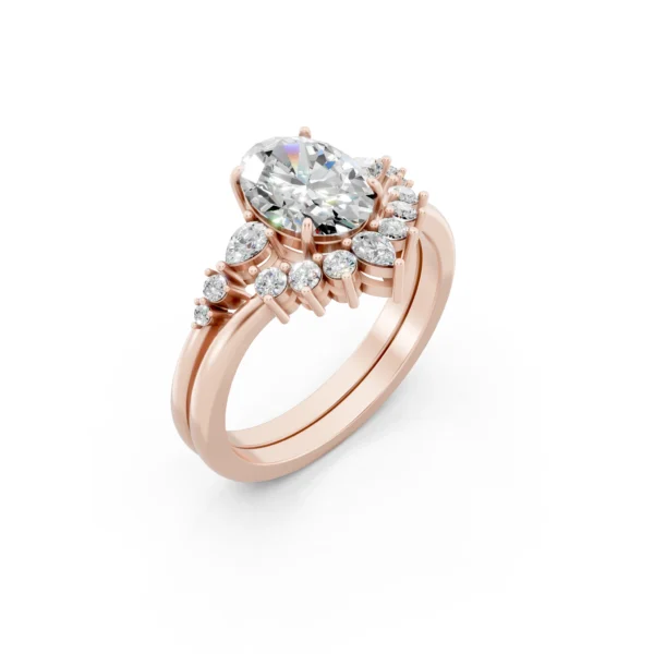 Oval Bridal Set Ring