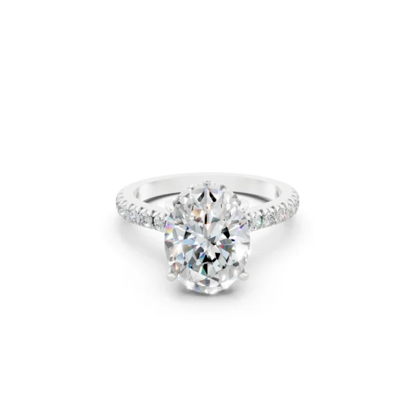 Oval Hidden Halo Ring