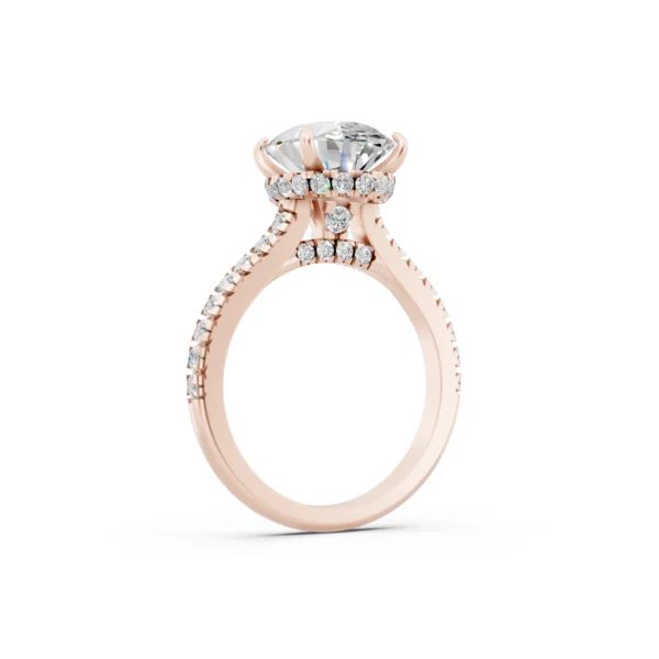 Oval Hidden Halo Ring