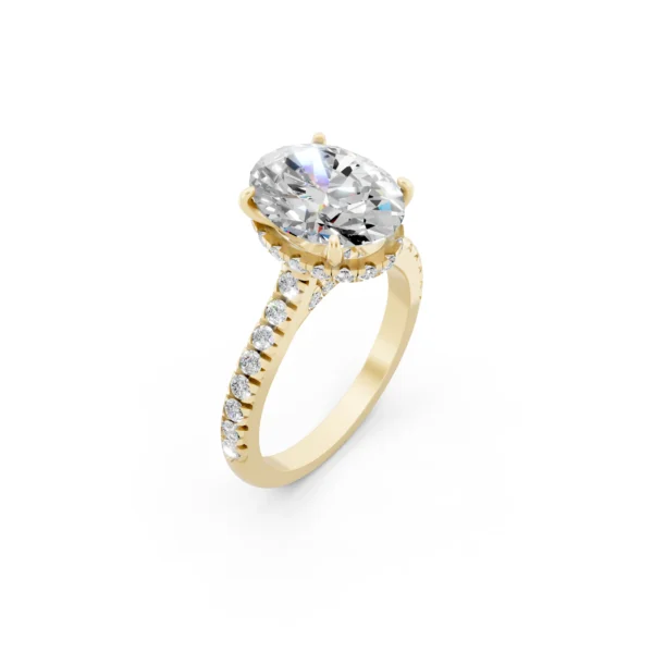 Oval Hidden Halo Ring