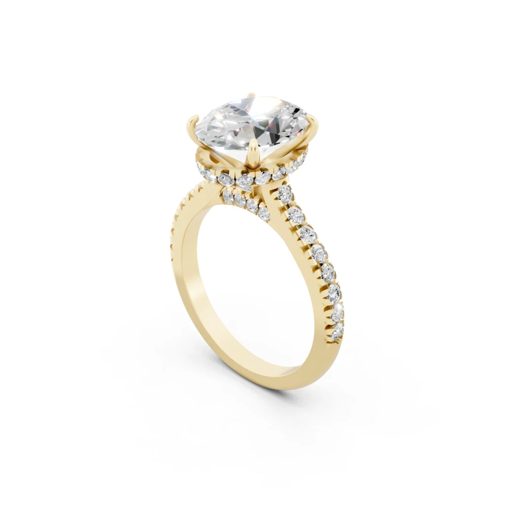 Oval Hidden Halo Ring