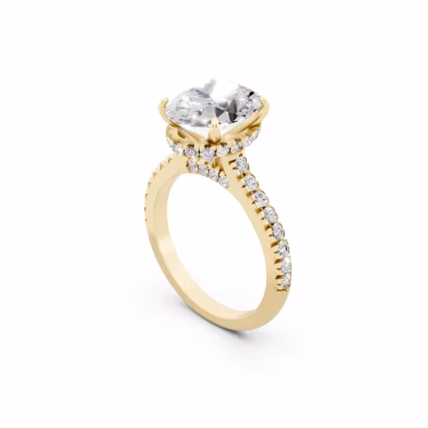 Oval Hidden Halo Ring