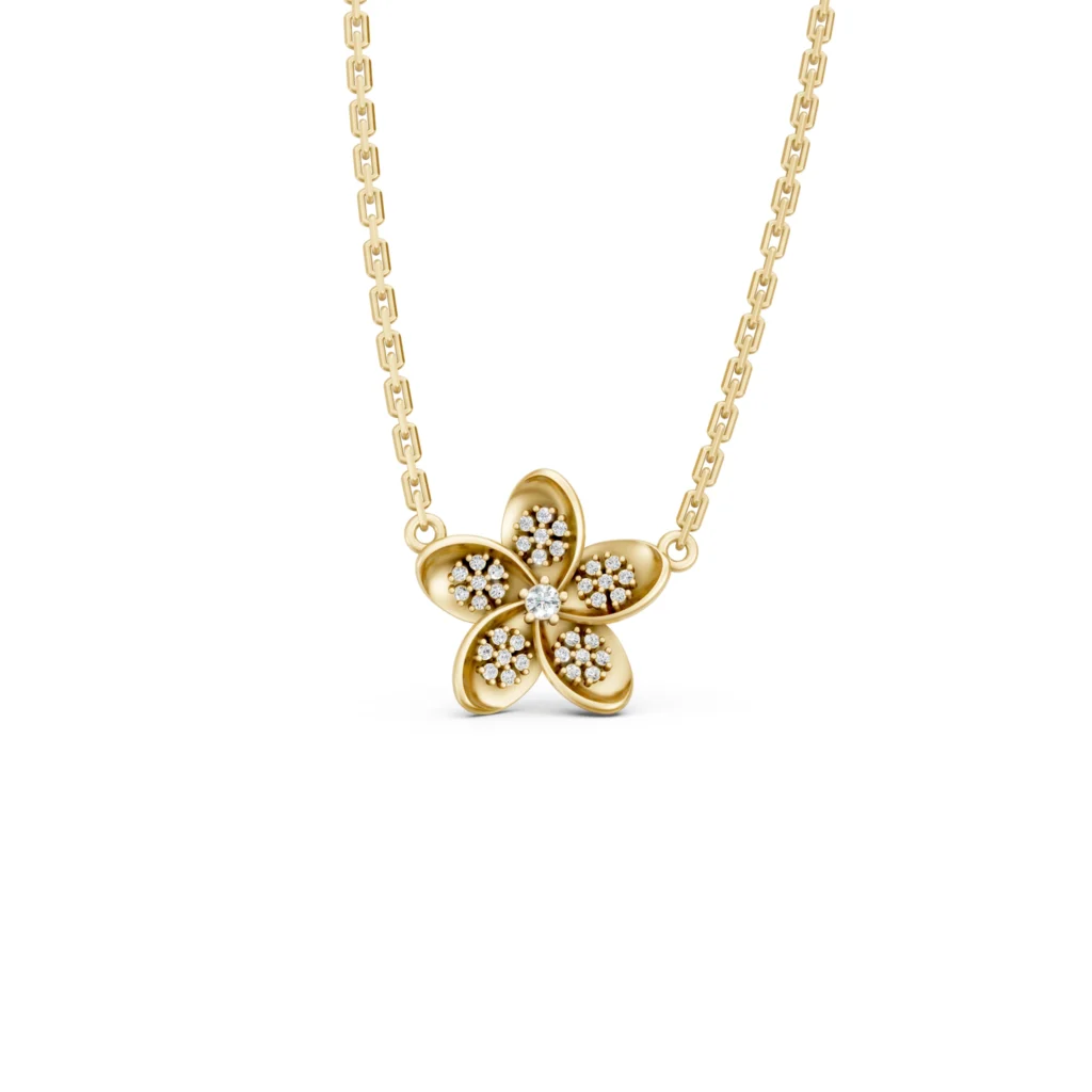 Plumeria Diamond Necklace