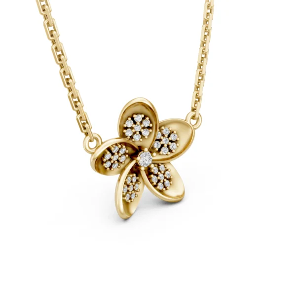 Plumeria Diamond Necklace