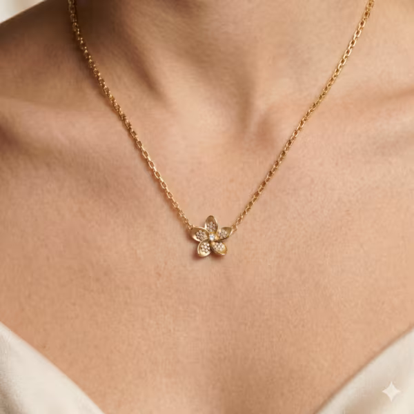 Plumeria Diamond Necklace