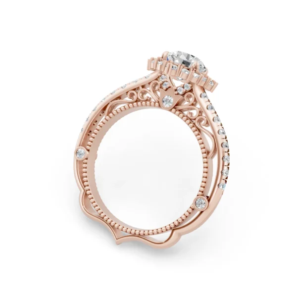 Round Cathedral Halo Ring
