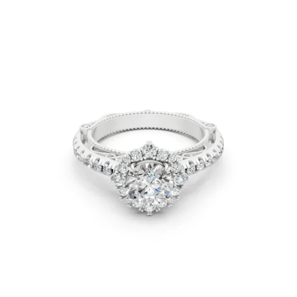 Round Cathedral Halo Ring
