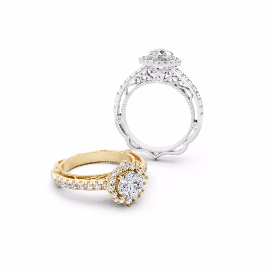Round Cathedral Halo Ring