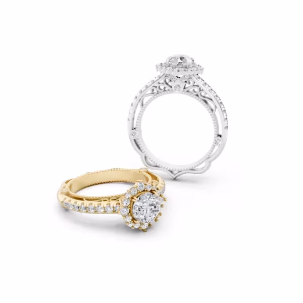 Round Cathedral Halo Ring