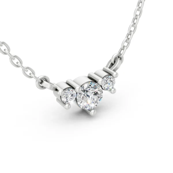 Three Stone Diamond Necklace