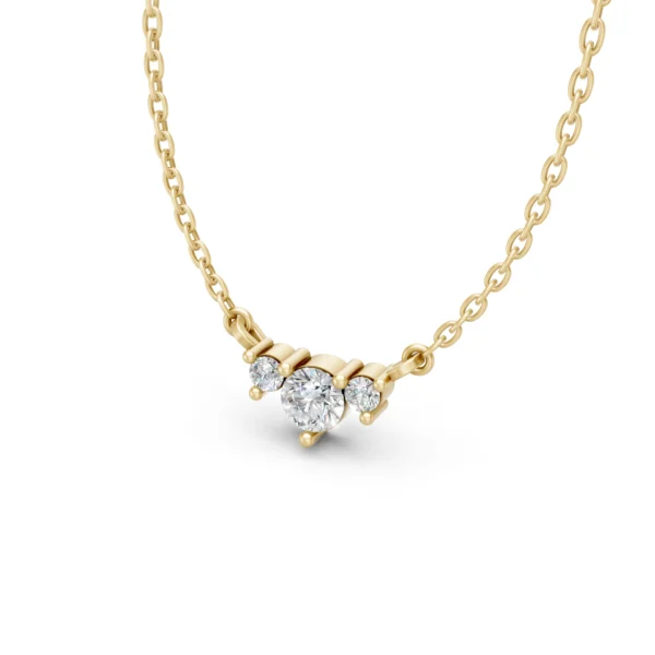 Three Stone Diamond Necklace