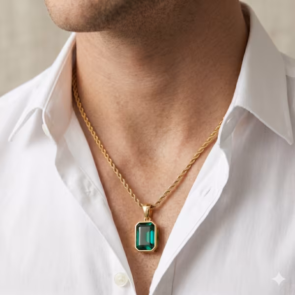 Emerald Bezel Pendant