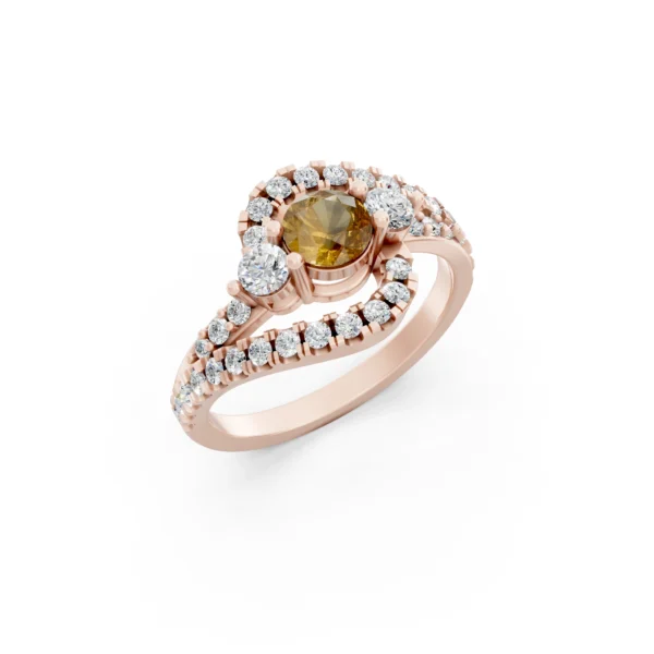 Citrine Halo Ring