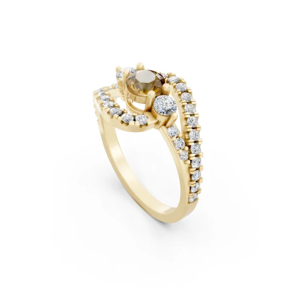 Citrine Halo Ring