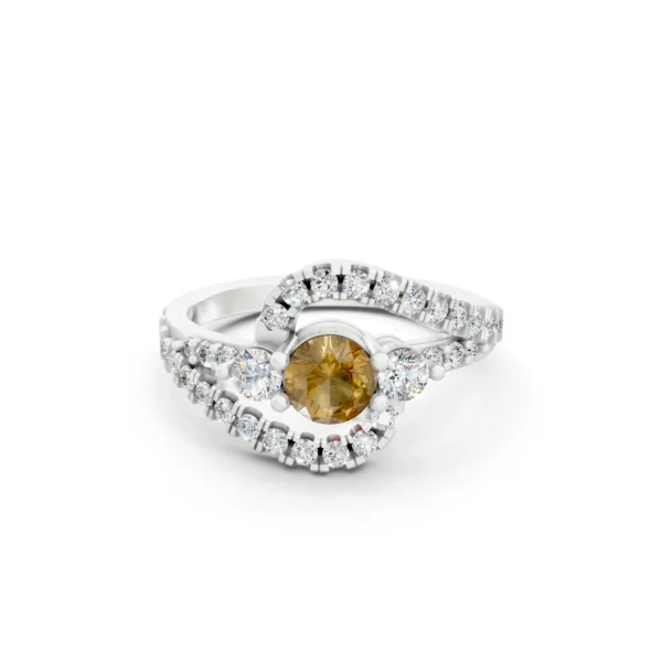 Citrine Halo Ring