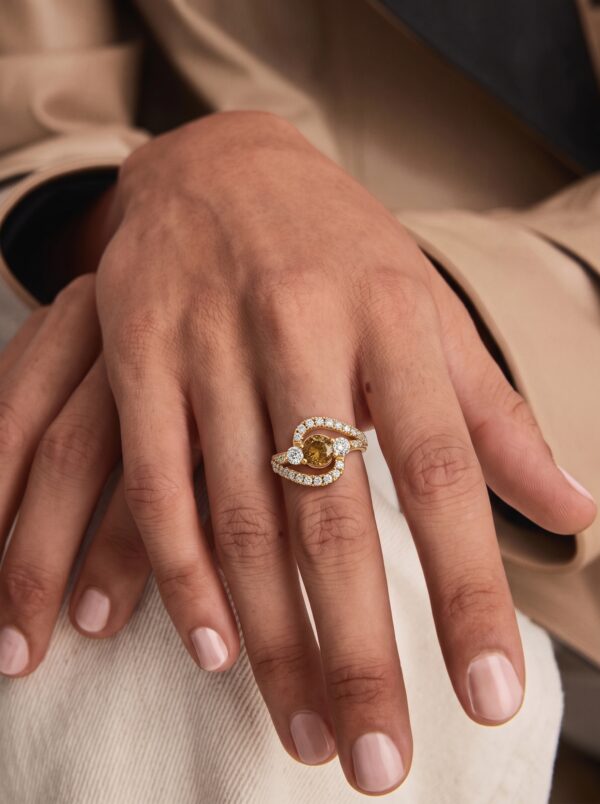 Citrine Halo Ring