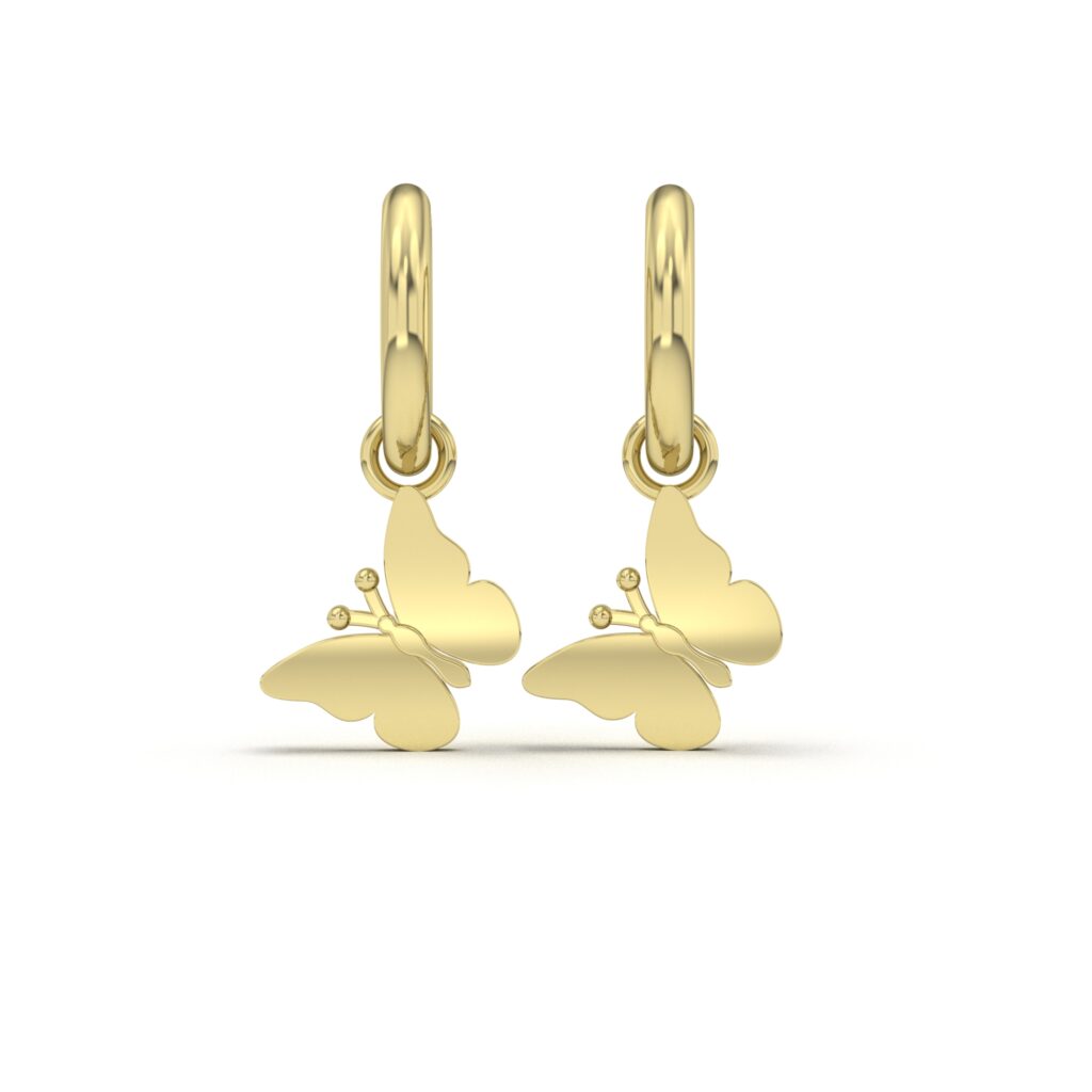 Butterfly Dangle Hoops