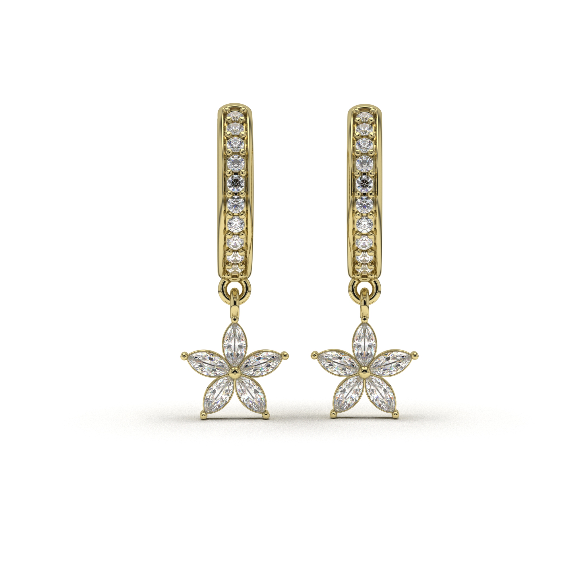 Marquise Flower Hoop