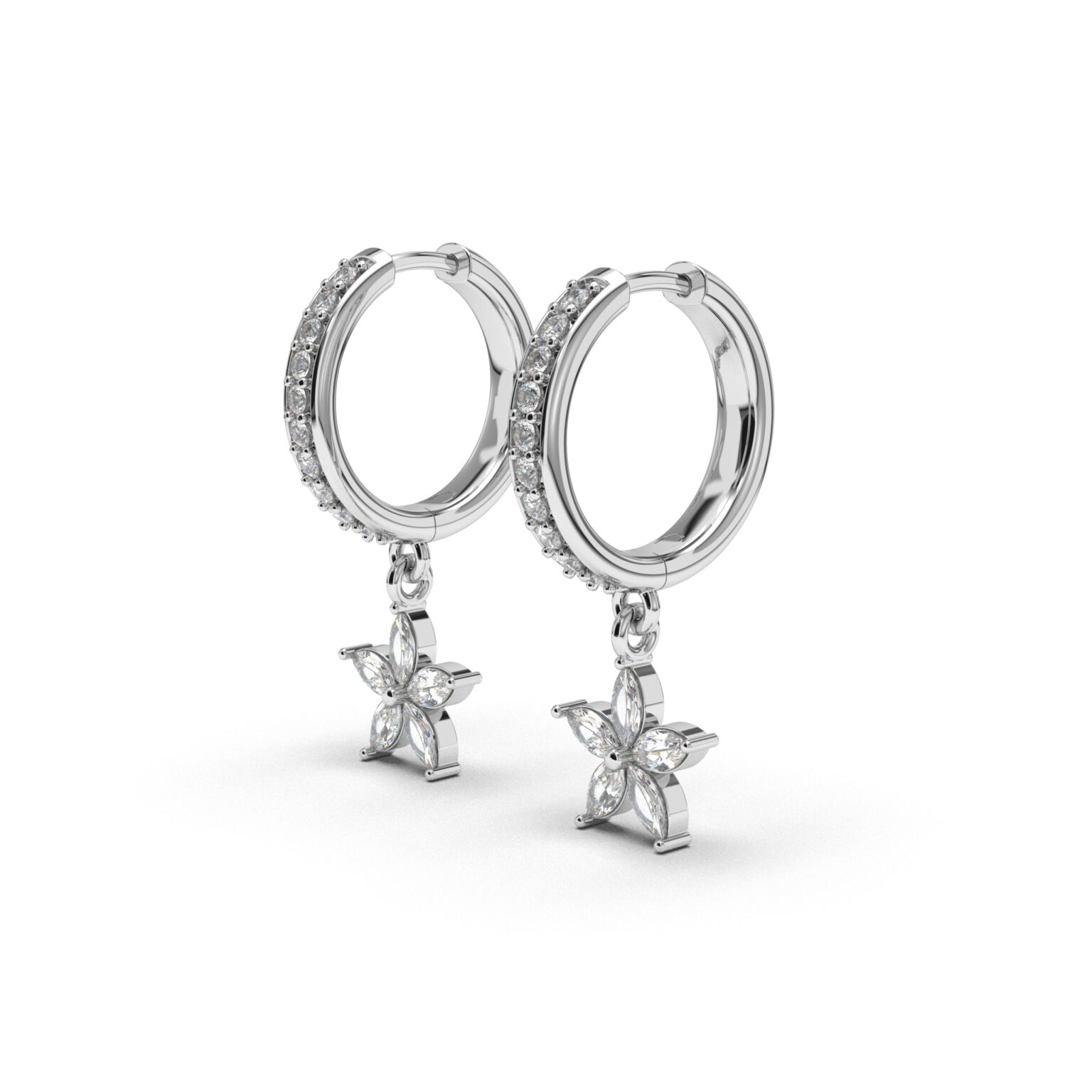 Marquise Flower Hoop