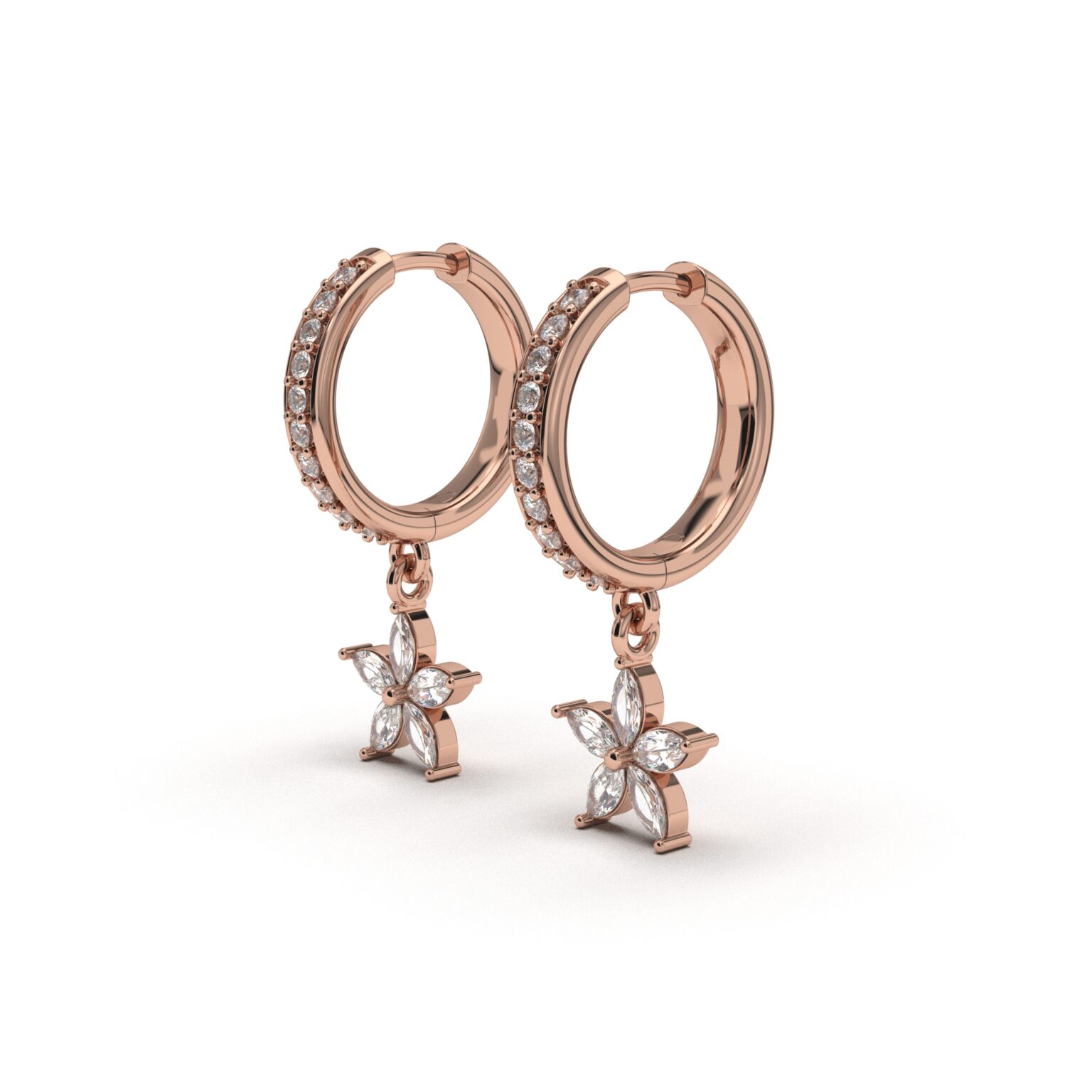 Marquise Flower Hoop