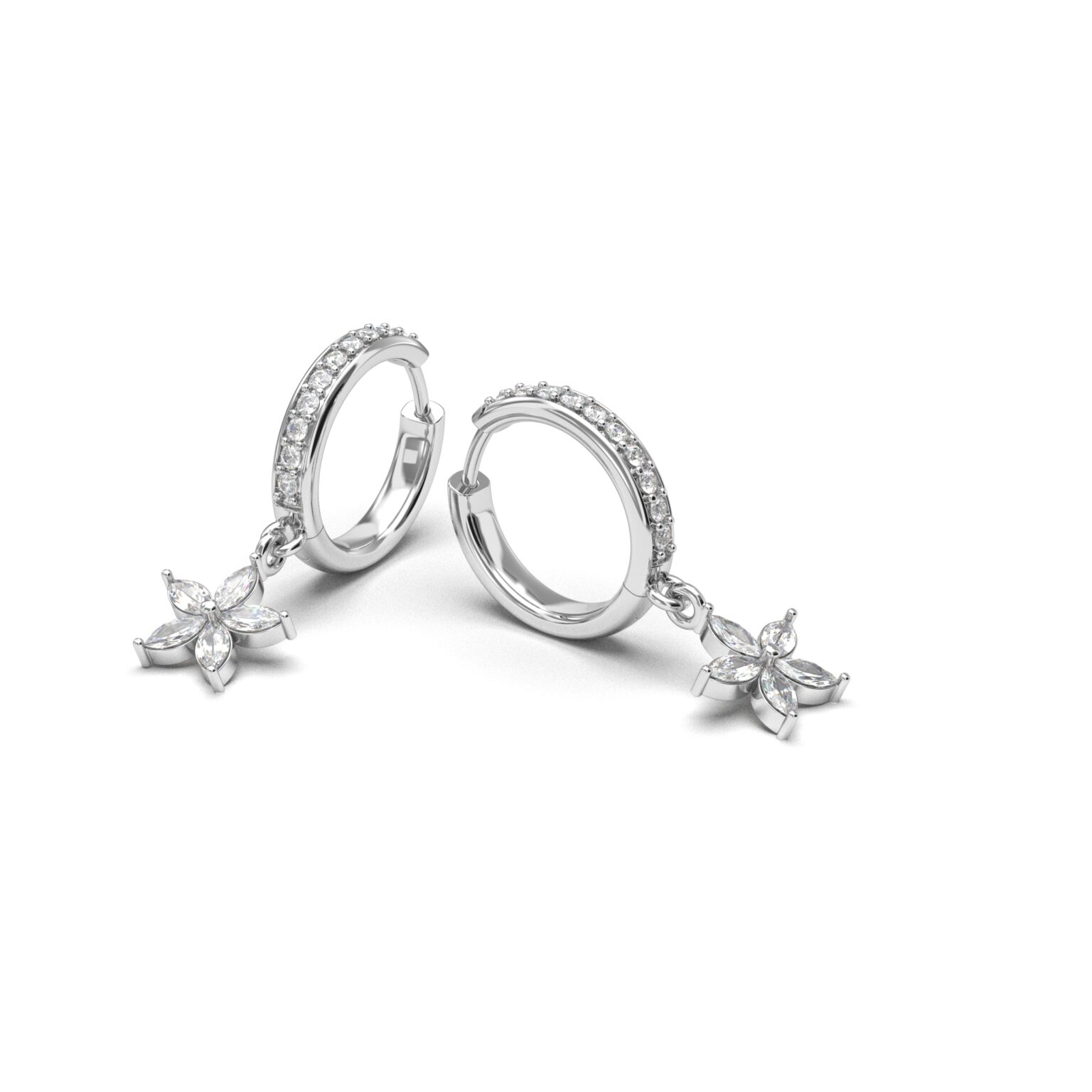 Marquise Flower Hoop