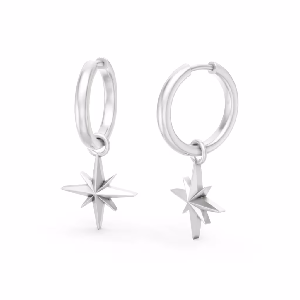 Star Hoop Earrings