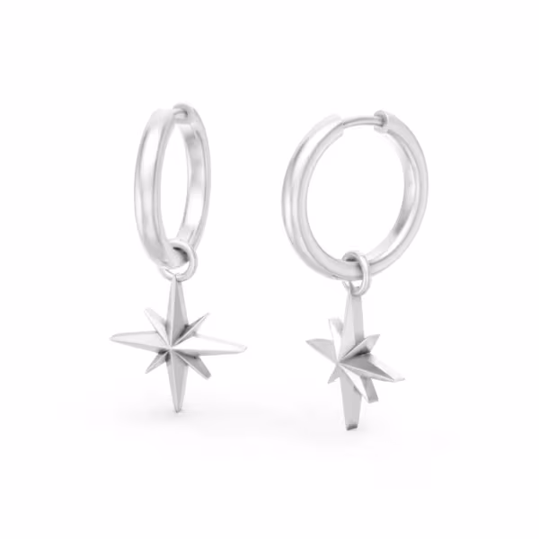 Star Hoop Earrings
