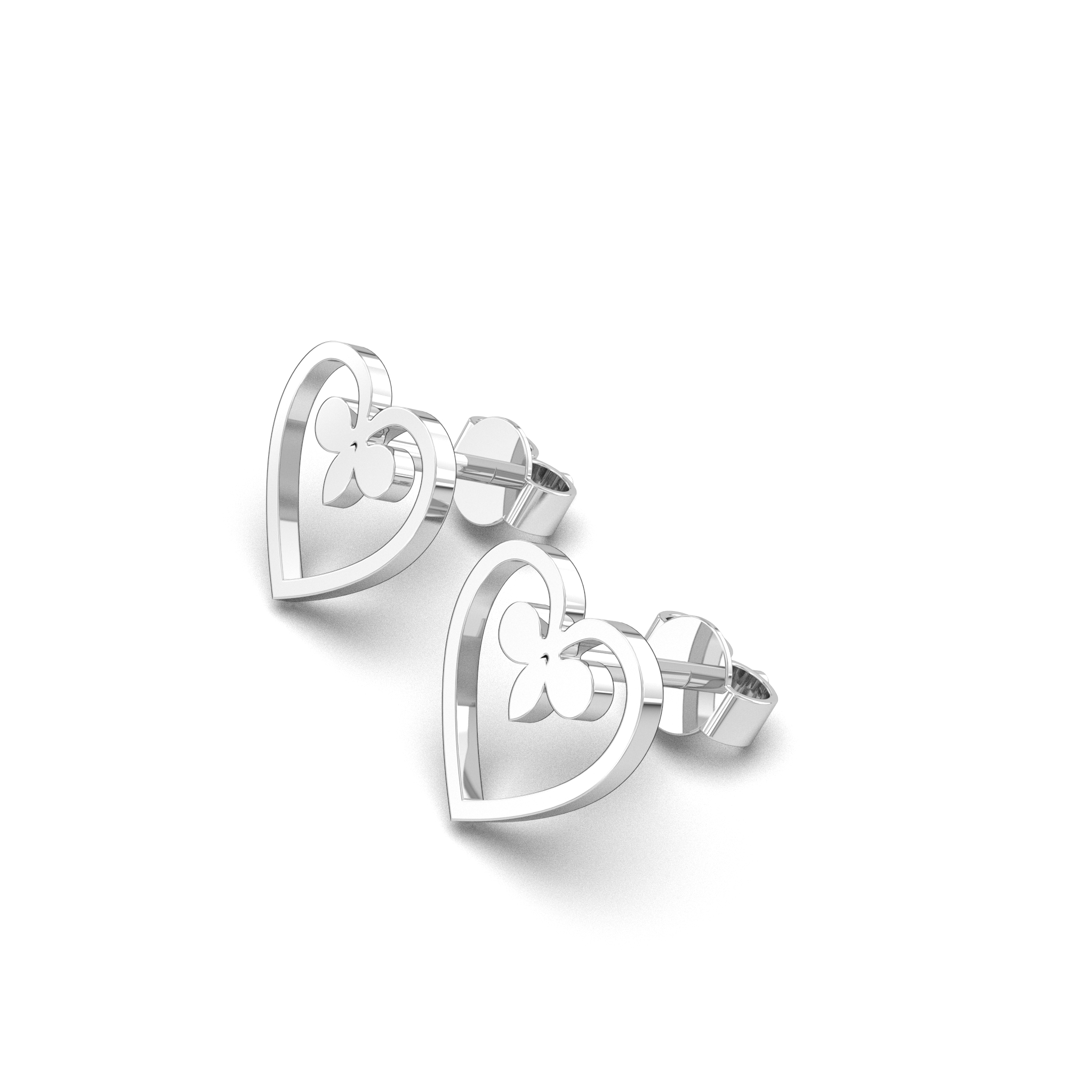 Fleur-de-Lis Heart Earrings