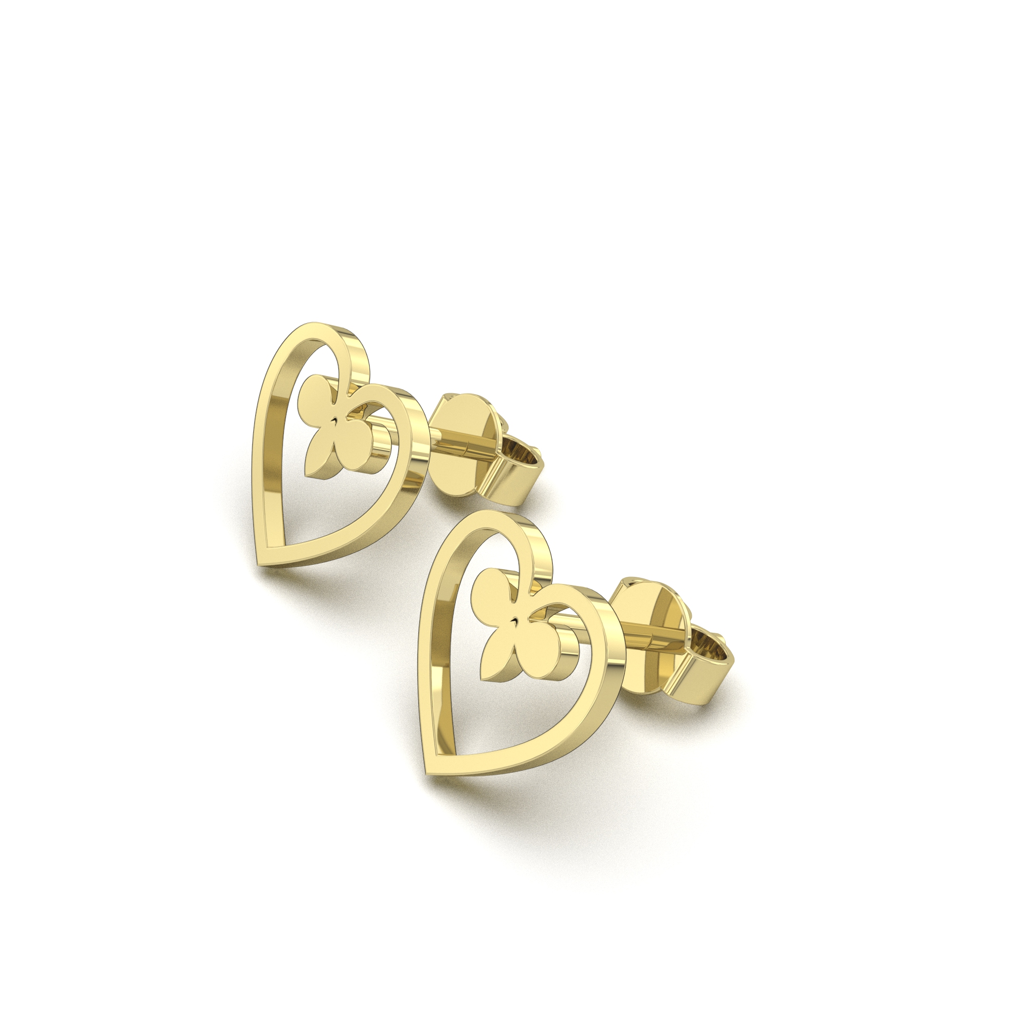 Fleur-de-Lis Heart Earrings