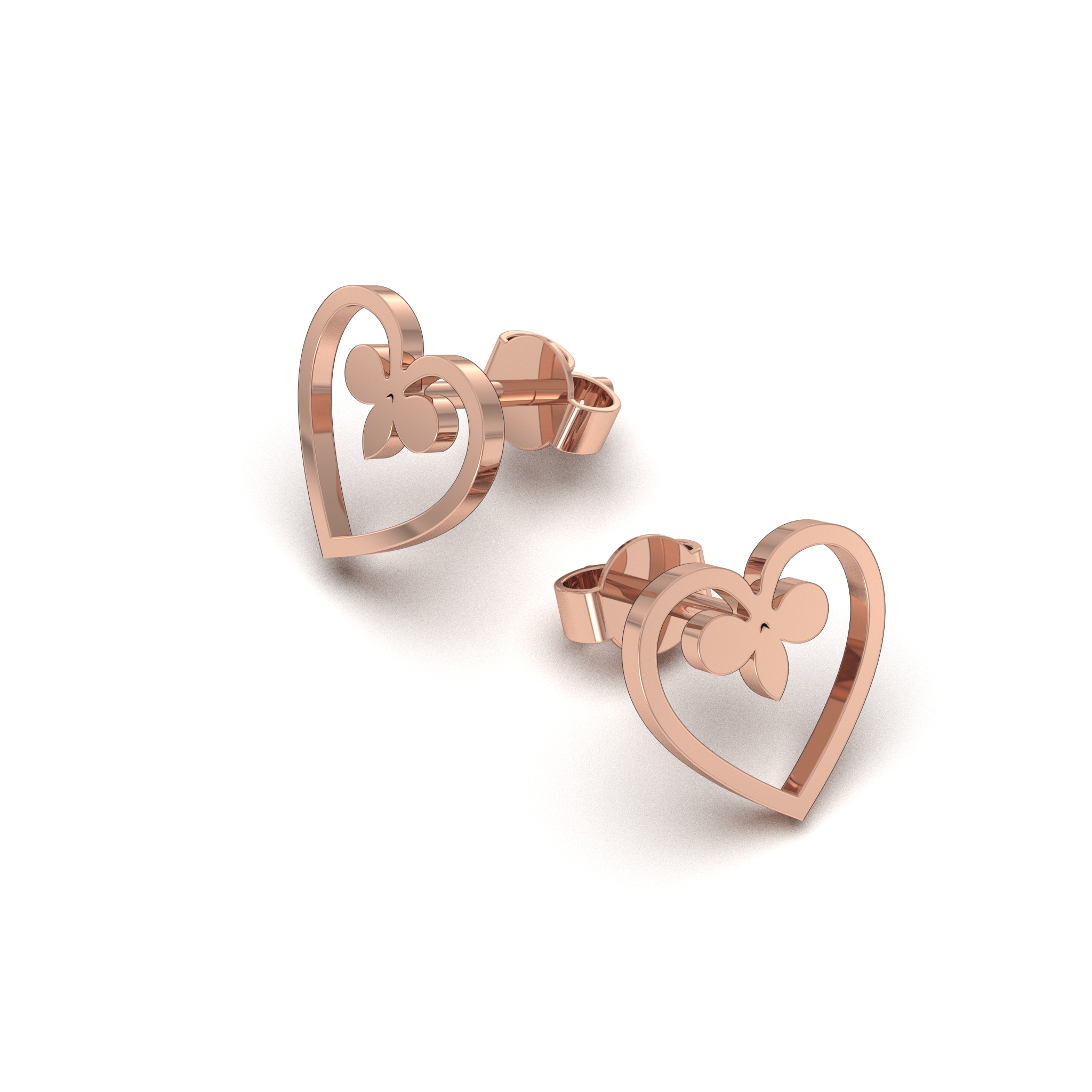 Fleur-de-Lis Heart Earrings