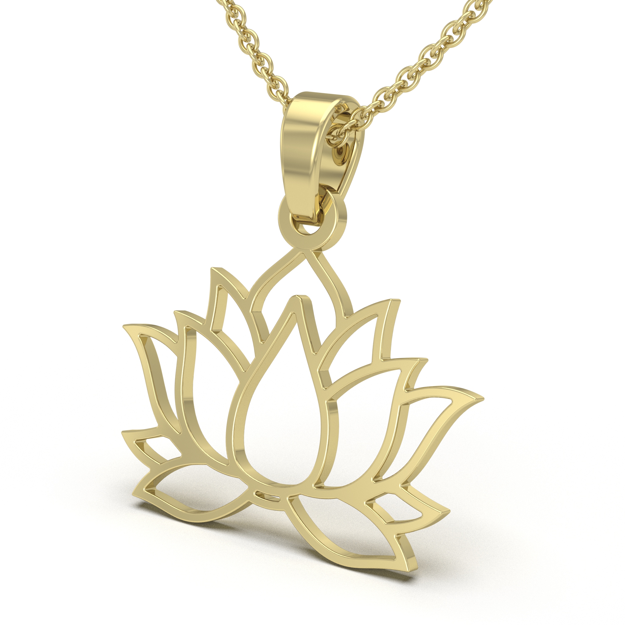 Geometric Lotus Pendant