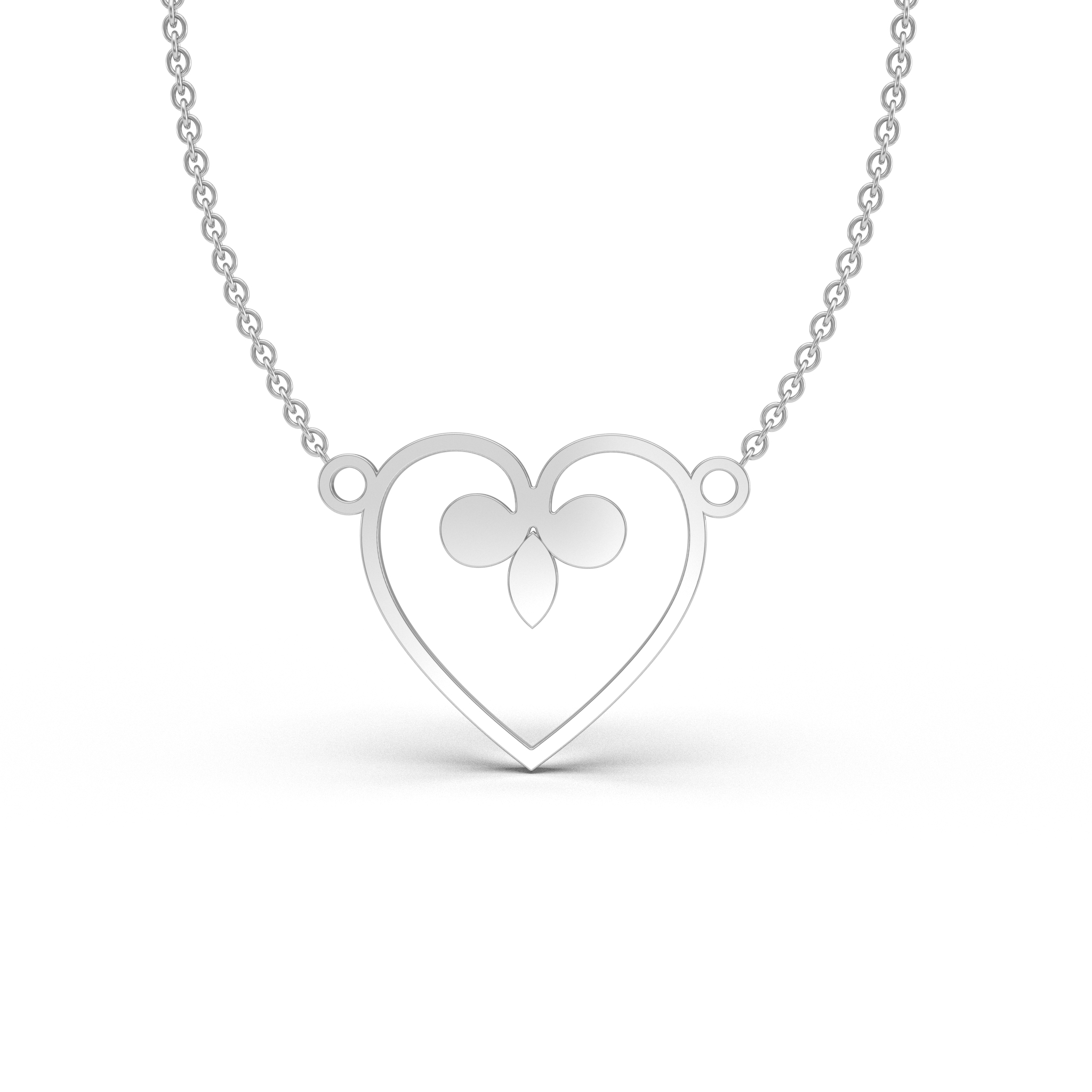 Fleur-de-Lis Heart Charm
