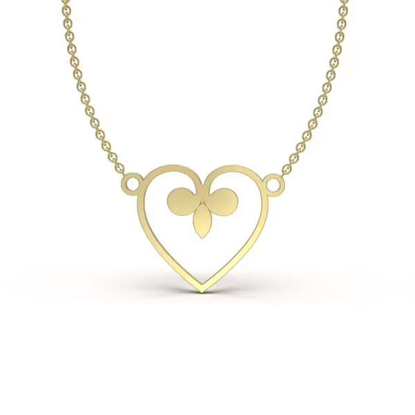 Fleur-de-Lis Heart Charm