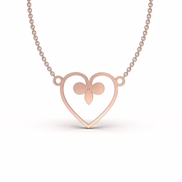 Fleur-de-Lis Heart Charm