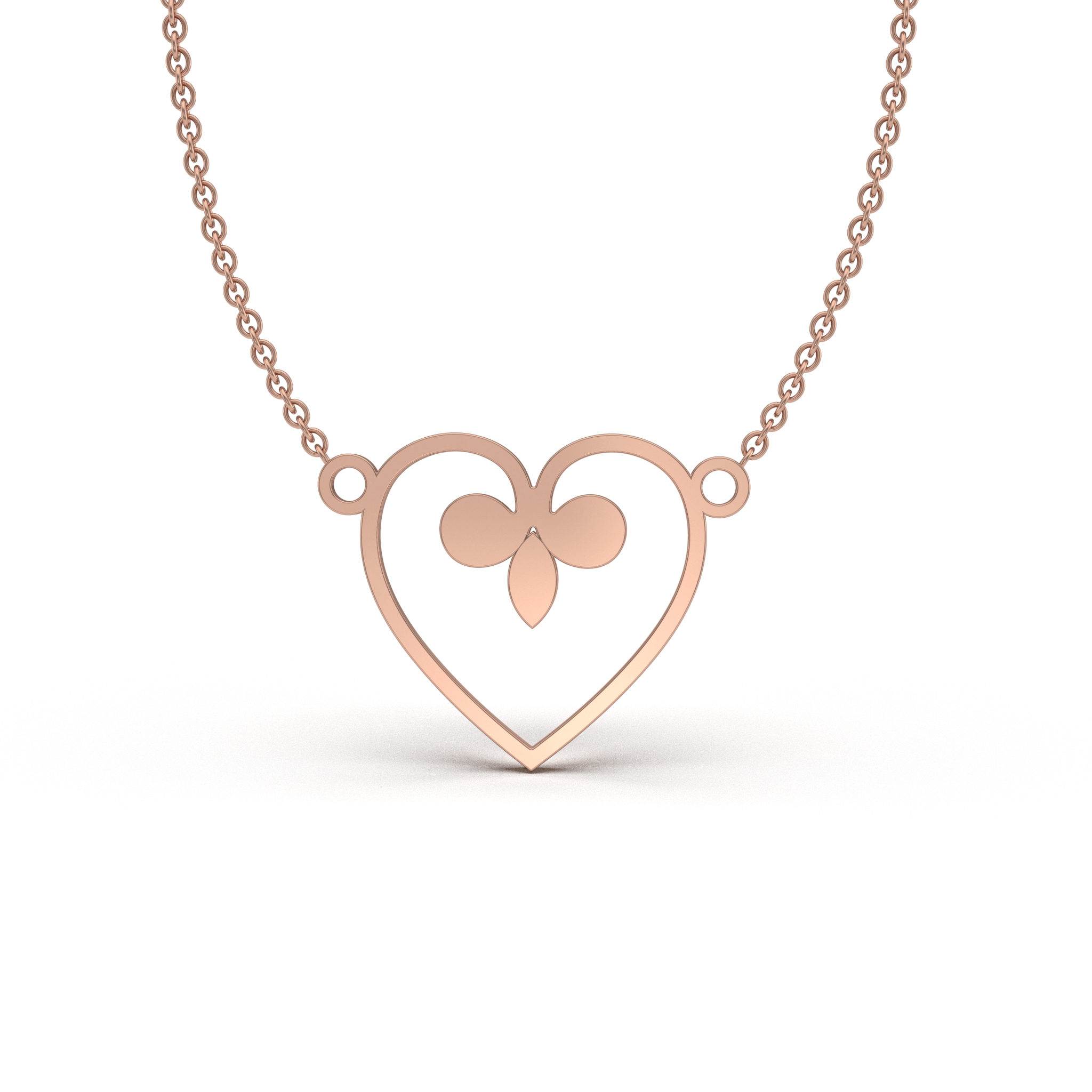 Fleur-de-Lis Heart Charm