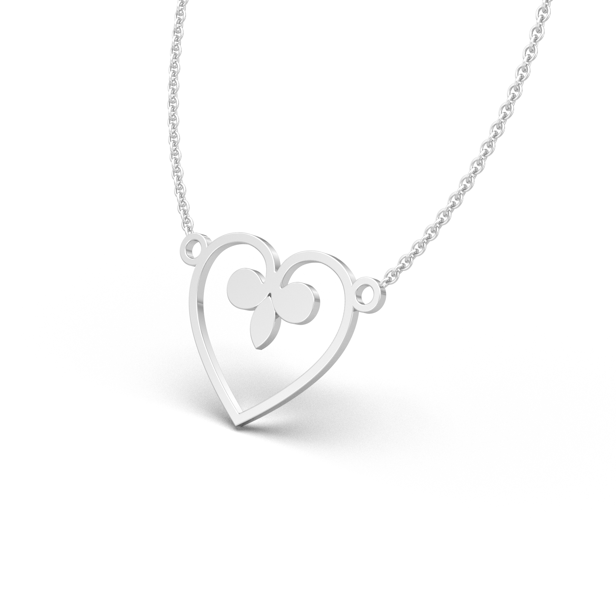 Fleur-de-Lis Heart Charm