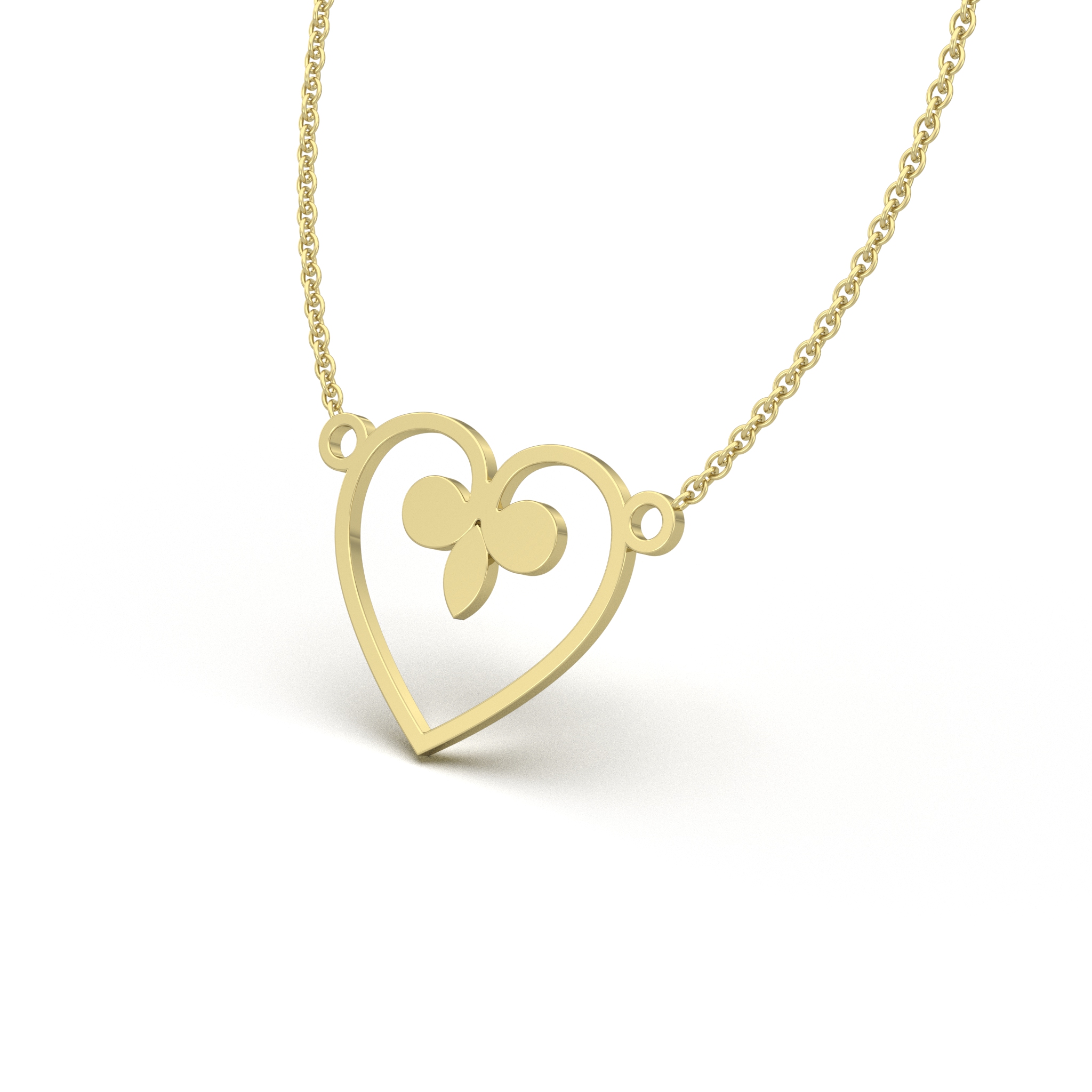 Fleur-de-Lis Heart Charm