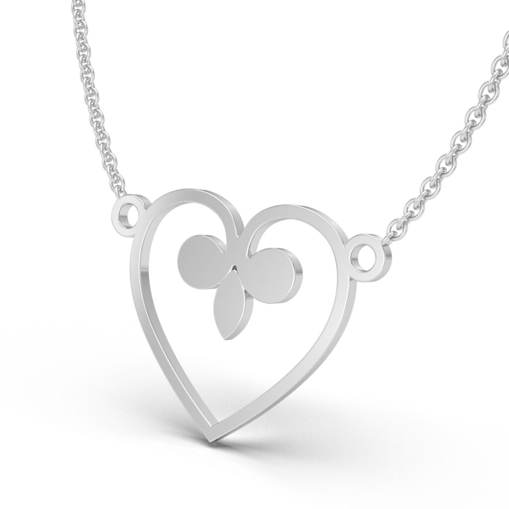 Fleur-de-Lis Heart Charm